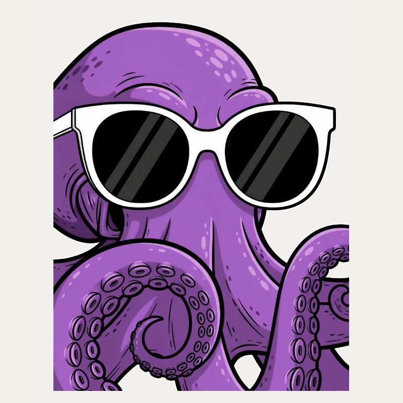 Casual octopus with sunglasses