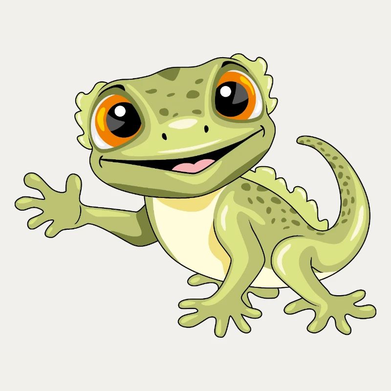 Lustiger lächelnder, einladender Gecko