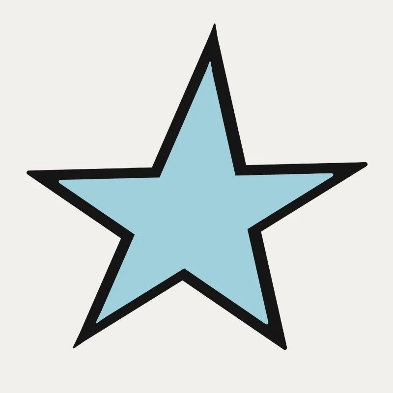 Heller blauer Stern mit schwarzem Rand