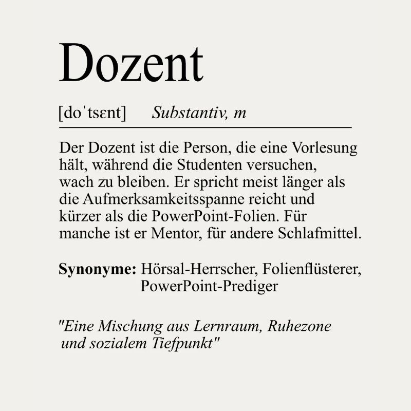 Unispruch "Dozent" Student Geschenk, Studenten