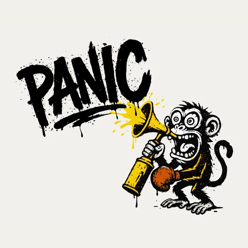 Expressive monkey with megaphone