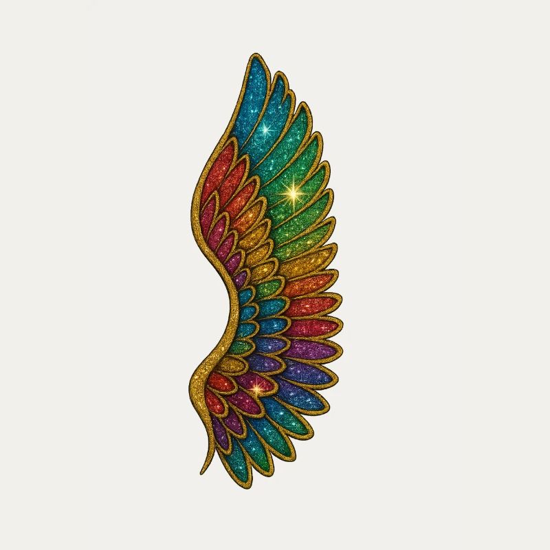 Rainbow Glitter Wings