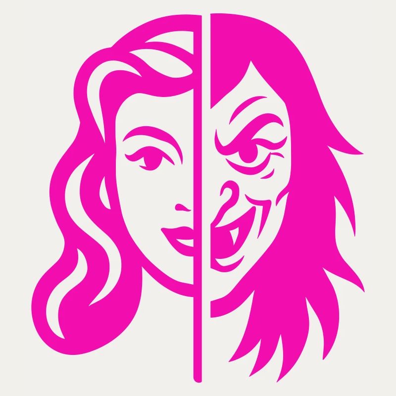 Contraste du visage divisé