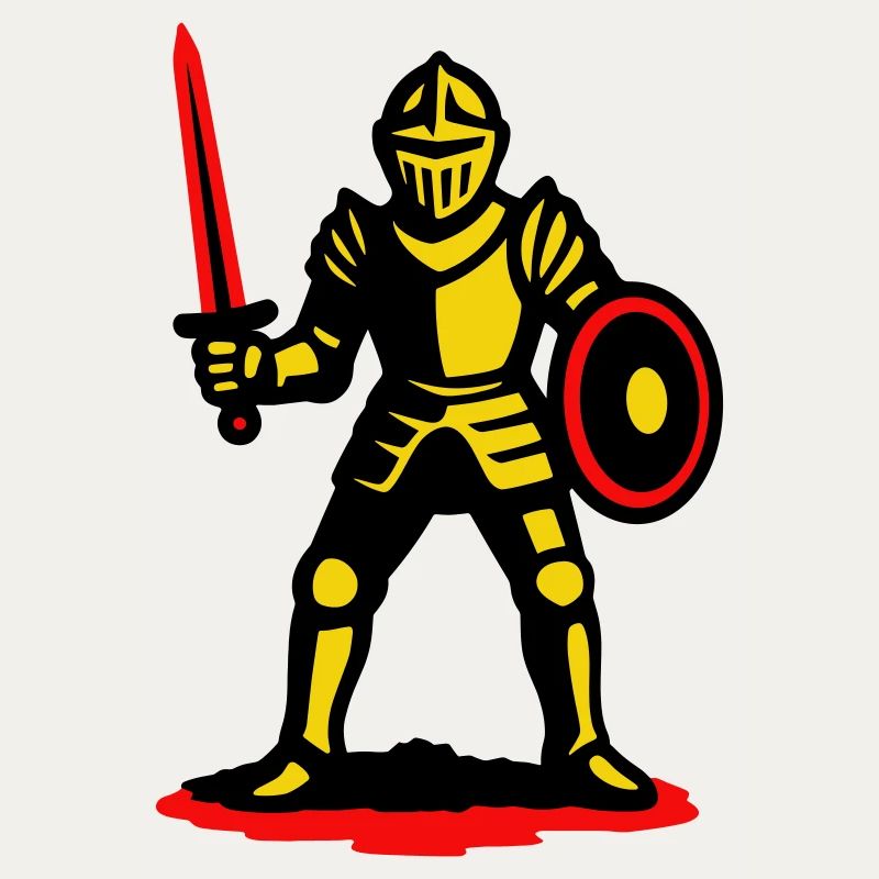 Chevalier jaune à l’épée rouge