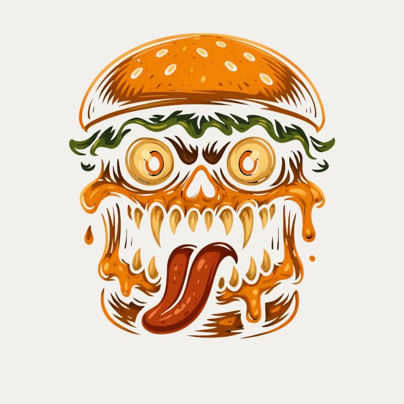 Burger Schädel Monster