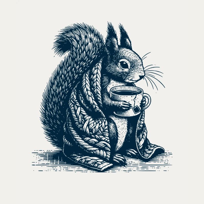 Eichhörnchen mit Tee