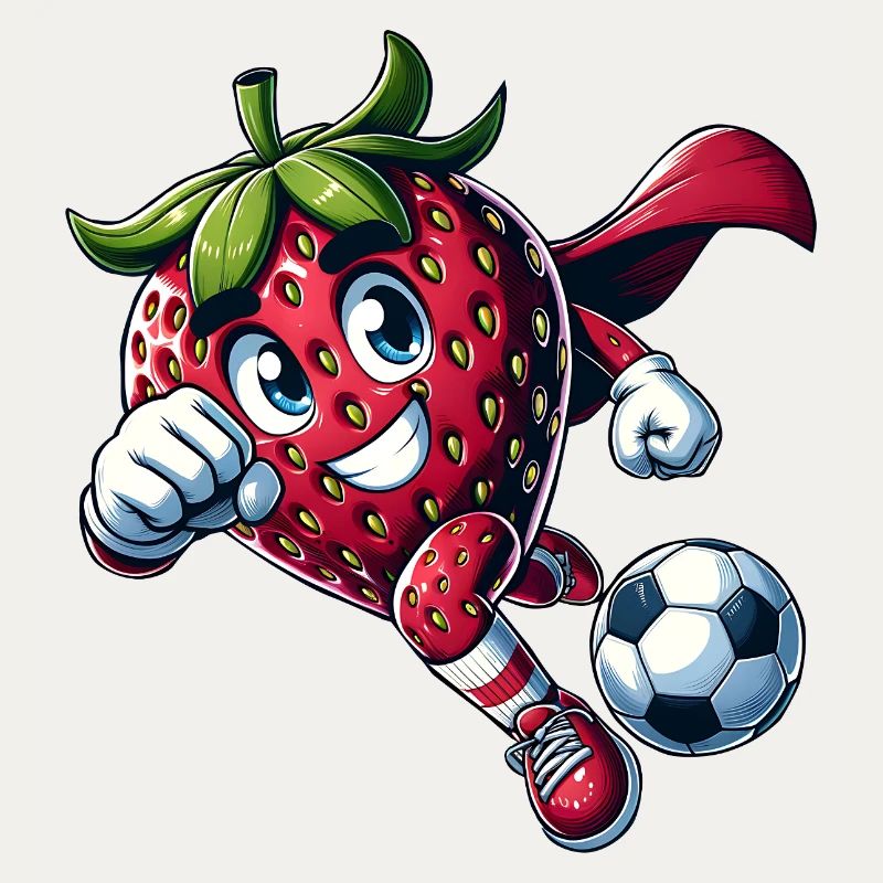 Fußball Erdbeere Superheld Kicker Comic