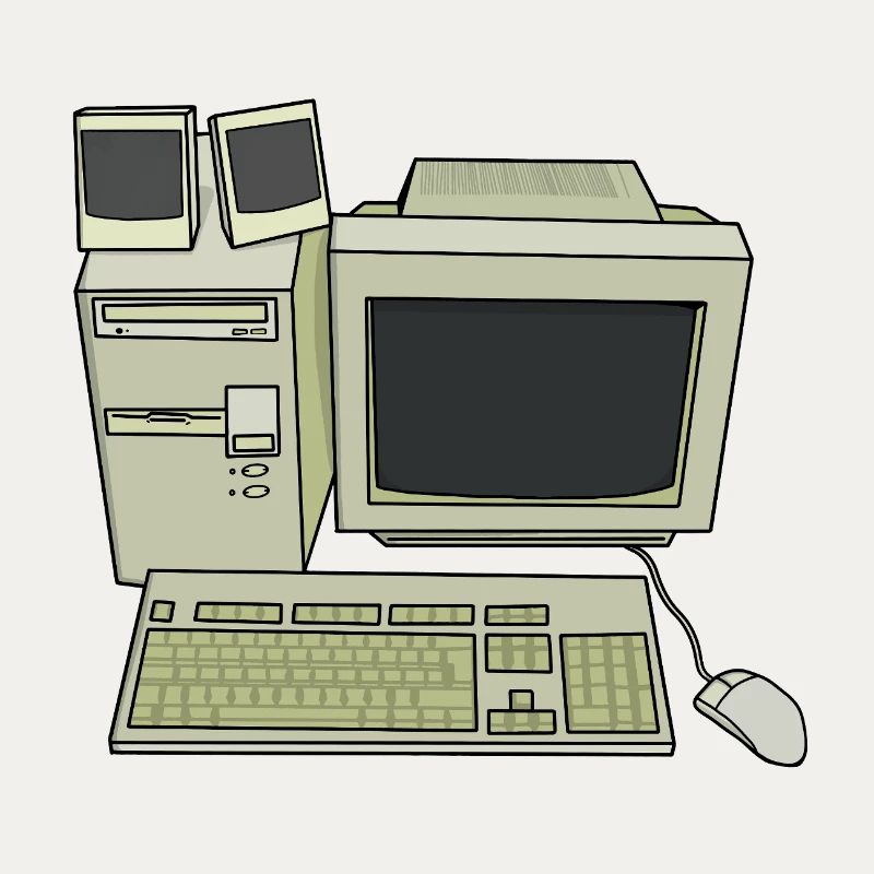Retro Computer Desk Setup