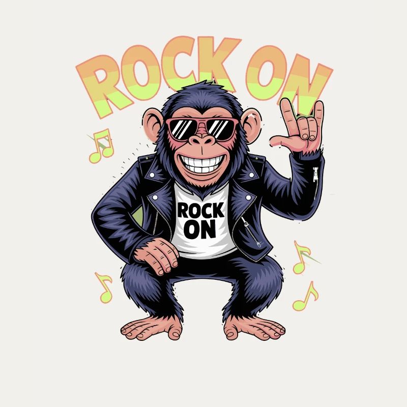 Rock On Monkey Rocker Sunglasses Leather Jacket