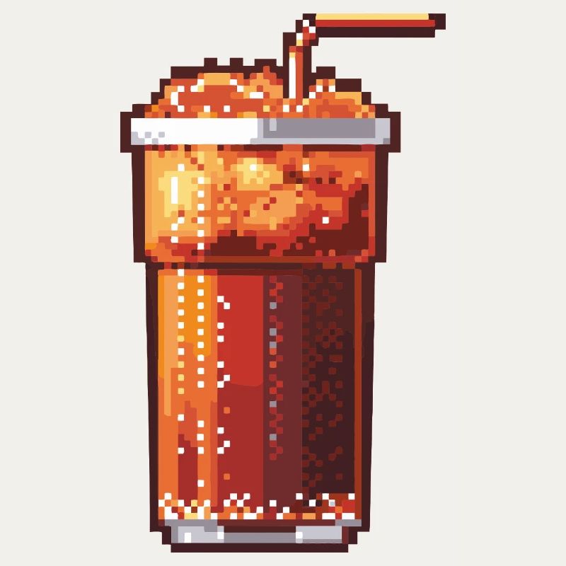 Pixel Cola Glas mit Eis