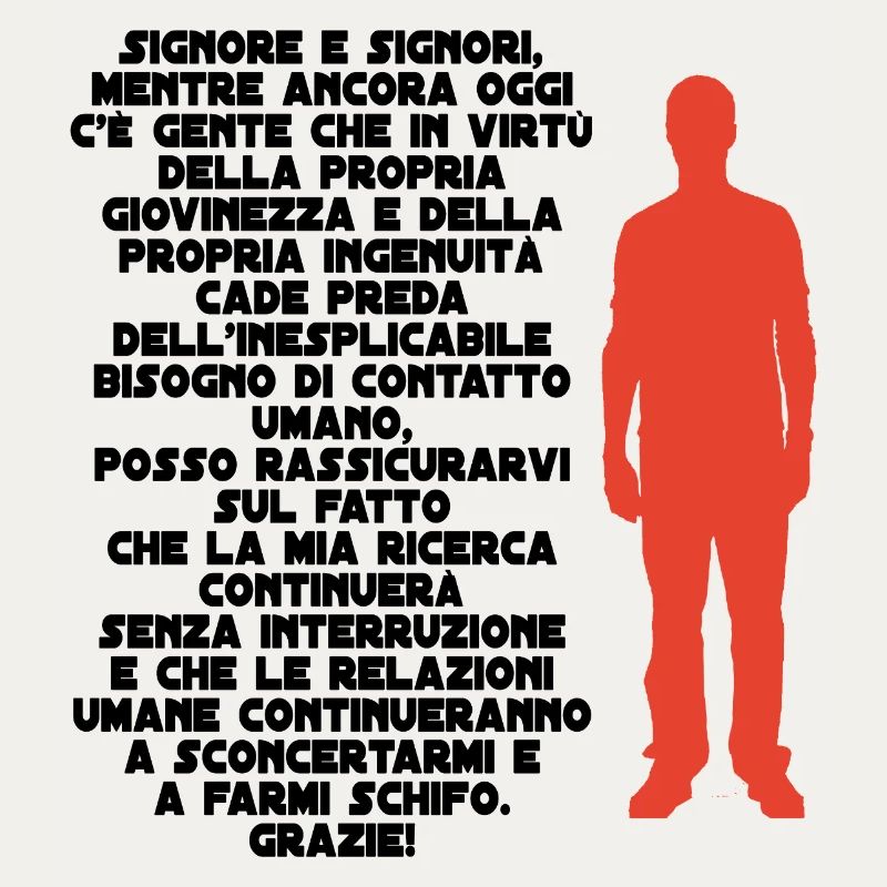 Red human figure on black background
