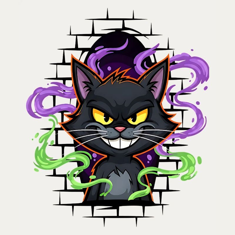 Graffiti Katze Neon