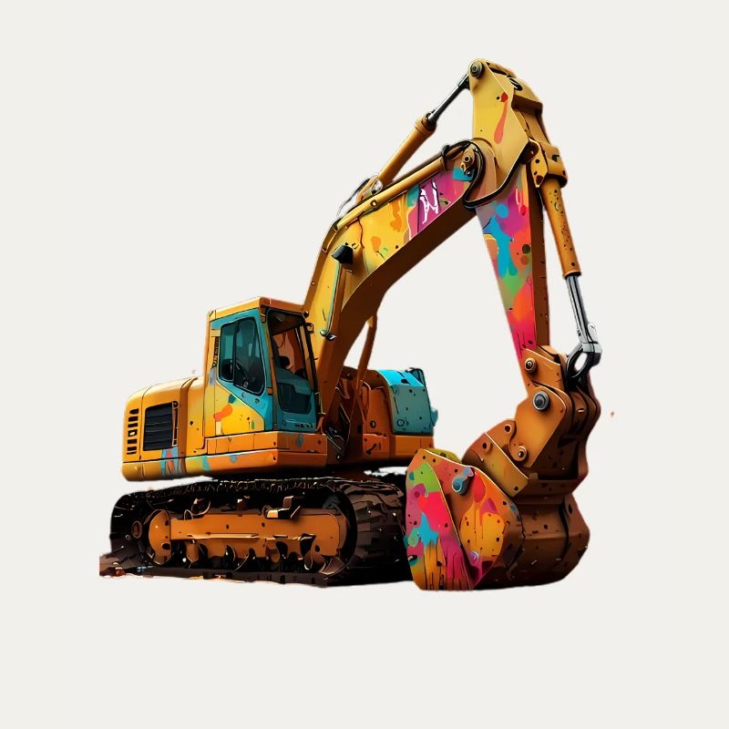 Excavatrice explosive couleur