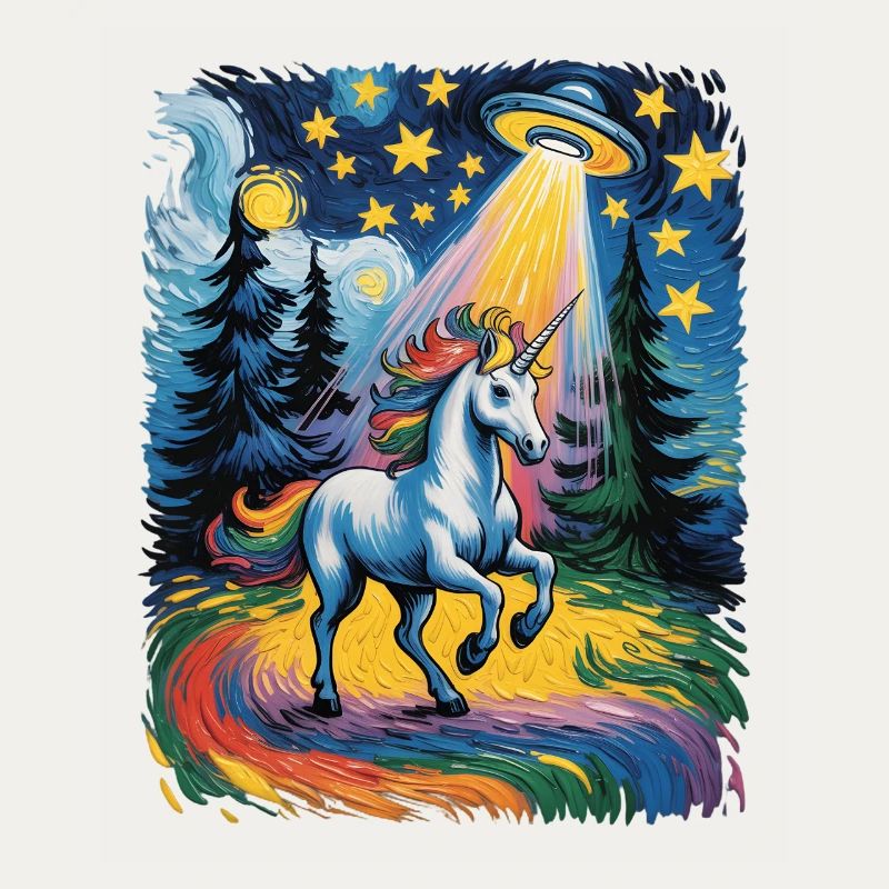 Leuchtendes Einhorn im Sternenrausch