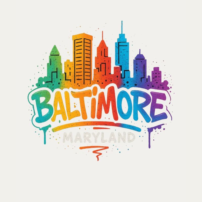 Baltimore Skyline Graffiti