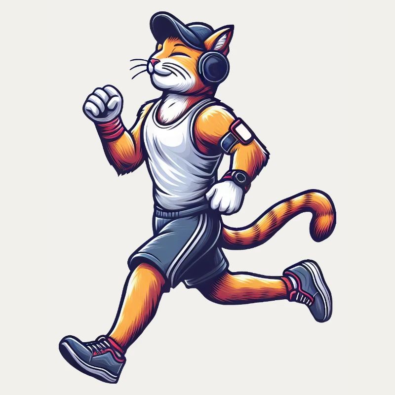 Chat mignon course marathon sport jogging sprint