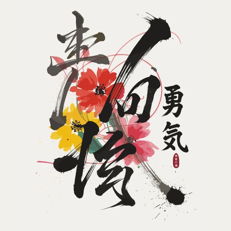 Courage Japanese Calligraphy Art