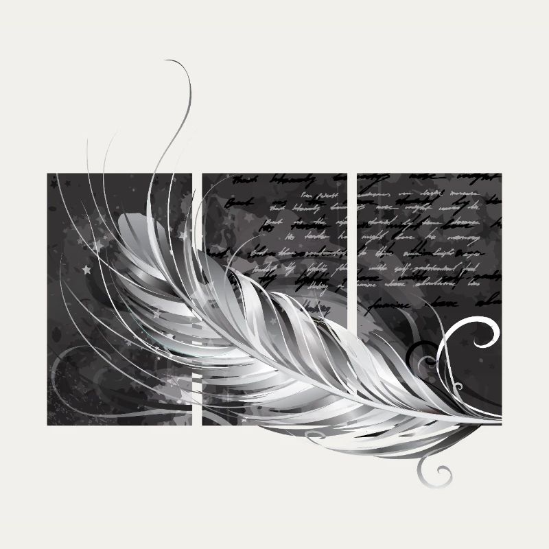 Feder-Triptychon