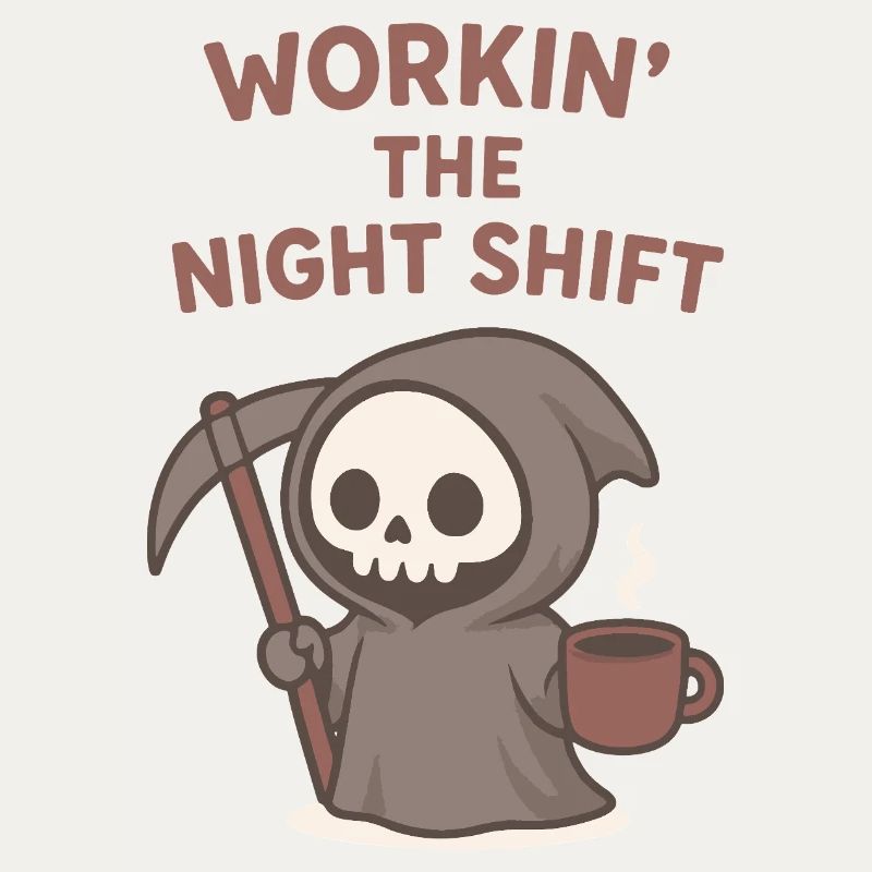 Nachtschicht Sensenmann Kaffee