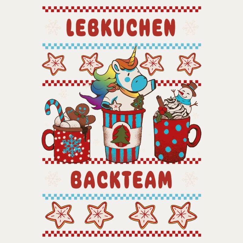 Gingerbread Baking Team Unicorn Christmas Baking