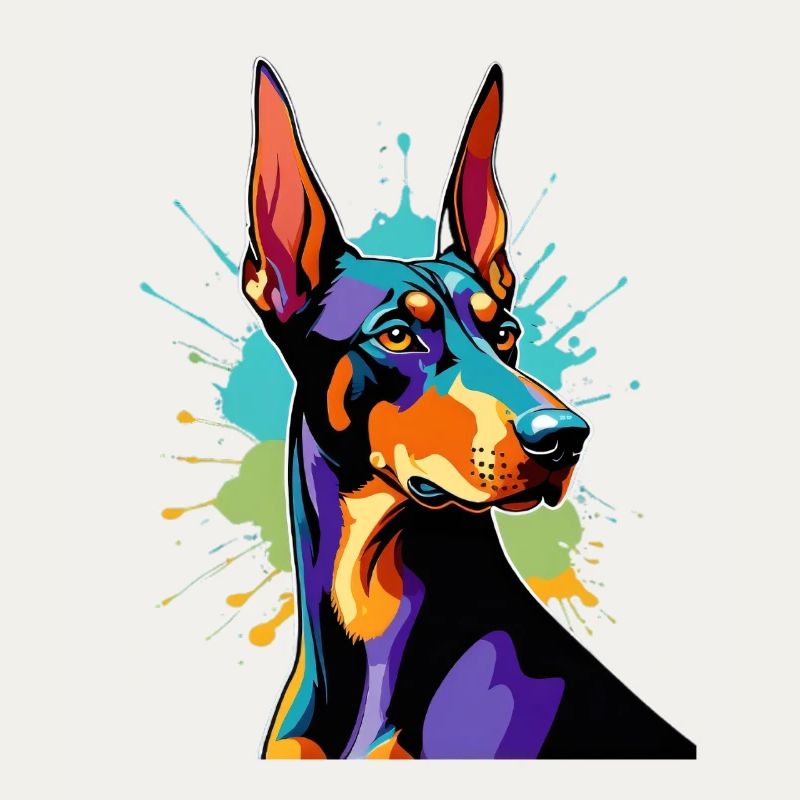 Color explosion Doberman