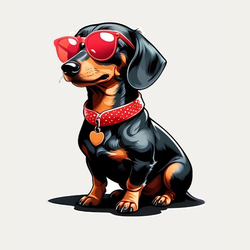 Cooler Dackel mit Sonnenbrille