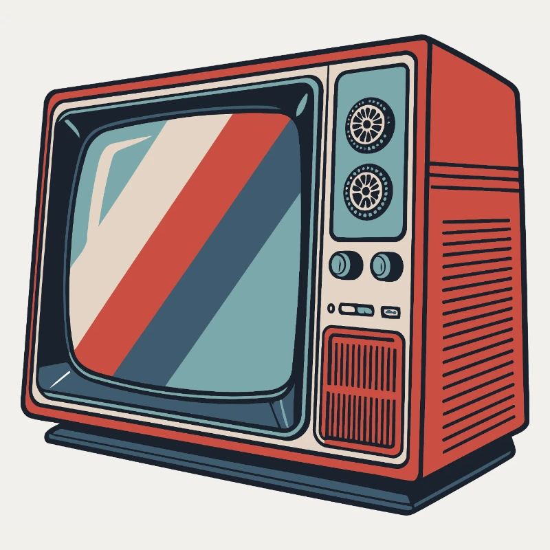 Retro TV Stripes Vintage Pattern