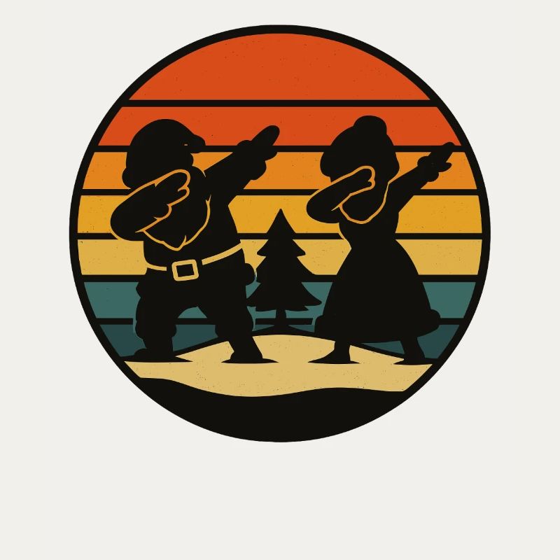 Dabbing Santa Claus & Mrs Claus Camicia retrò