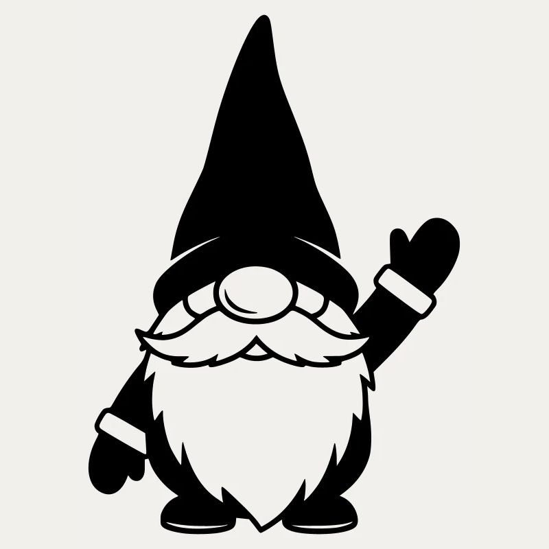 Funny gnome waving illustration