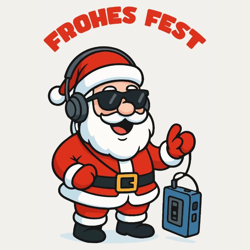  Weihnachtsmann mit Kopfhörer