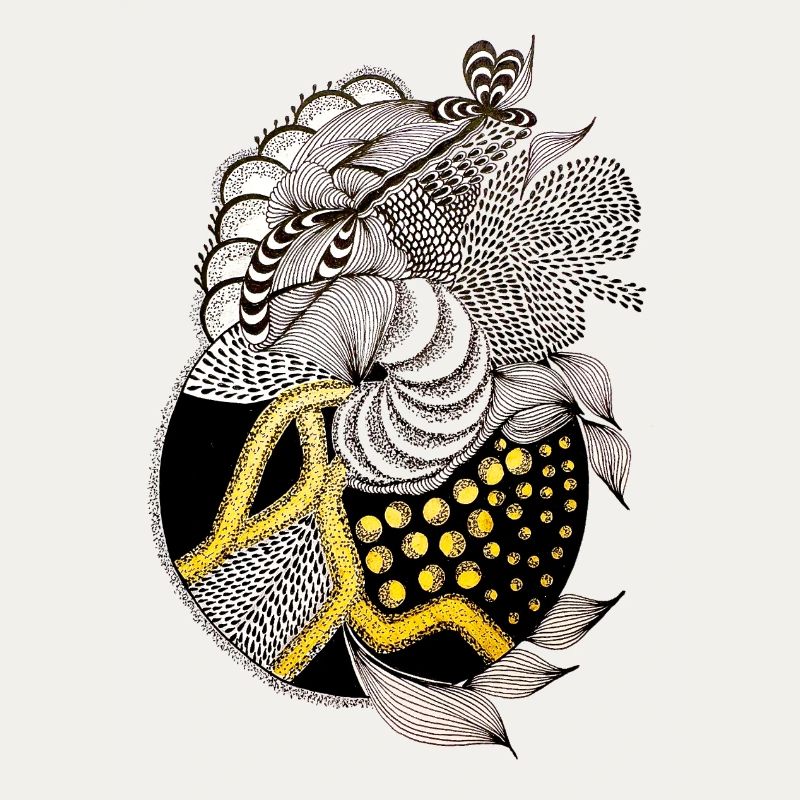 Fish pattern with gold accent