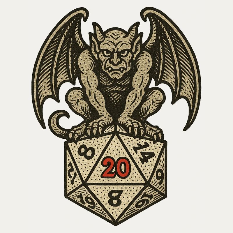 Gargoyle on a D20 Dice Arc