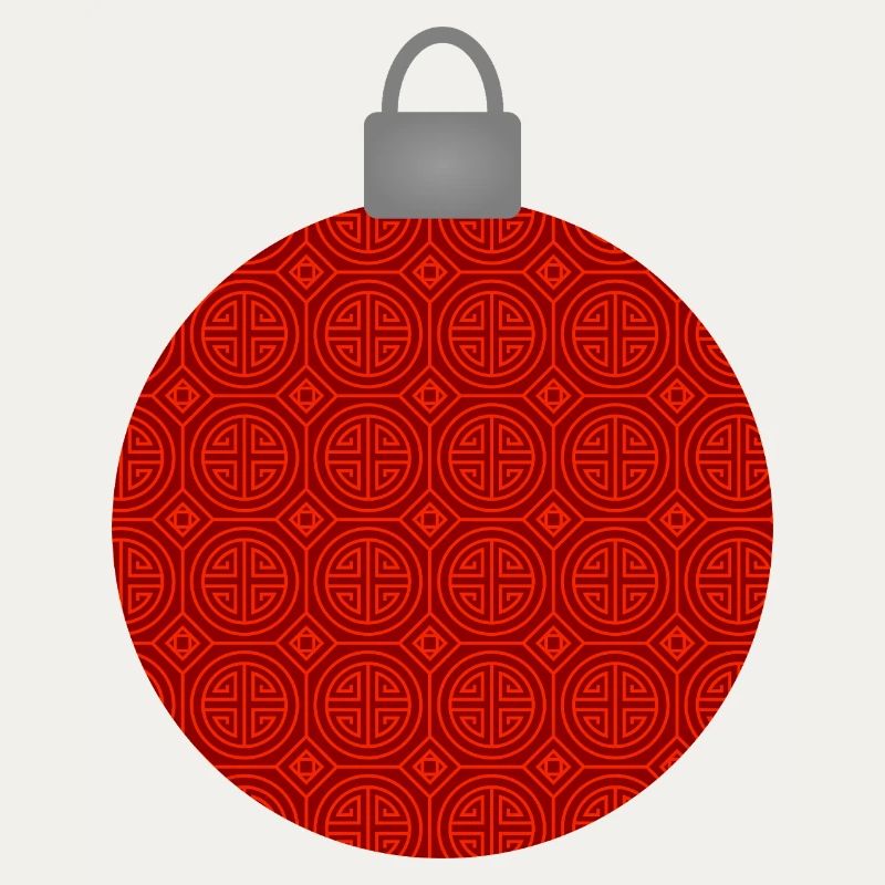 Rotes Rundmuster Weihnachtskugel
