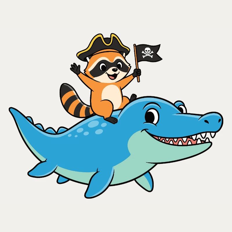 Nur ein Junge, der den Mosasaurus-Waschbären liebt
