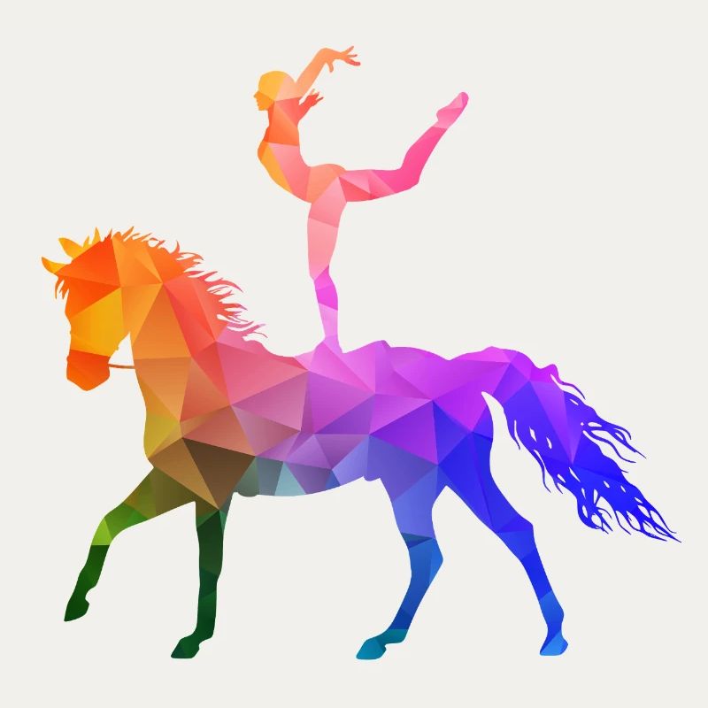 Acrobaties de saut Cheval d’équitation coloré