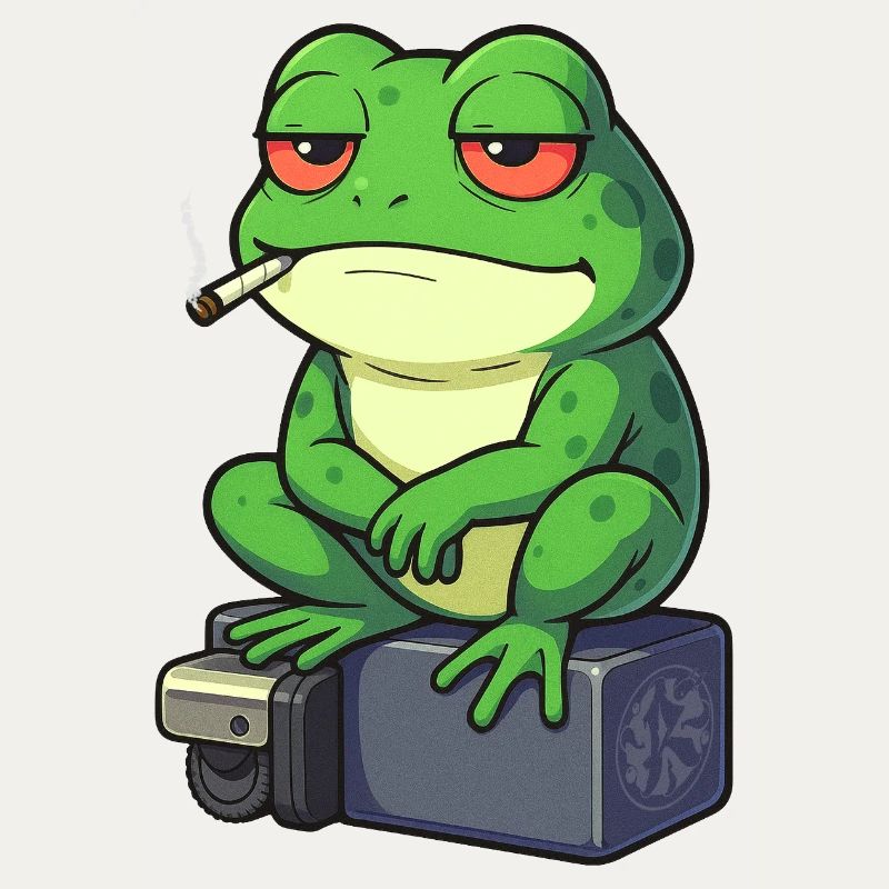 Frosch Entspann dich mit einer Zigarette
