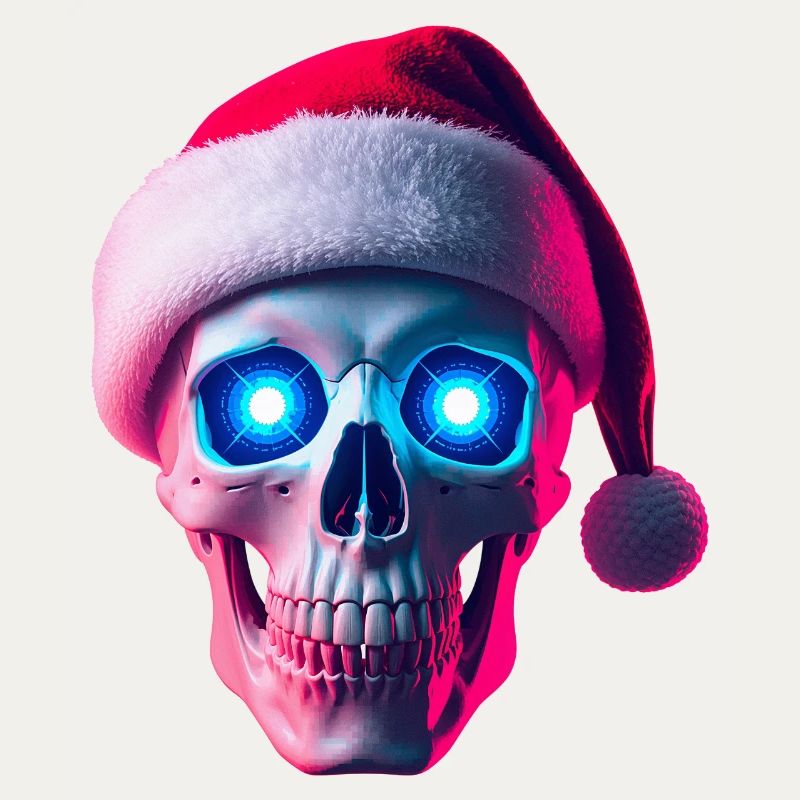 Neon Skull Santa