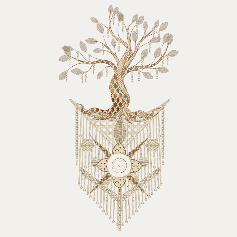 Makramee-Baum des Lebens im kunstvollen Design
