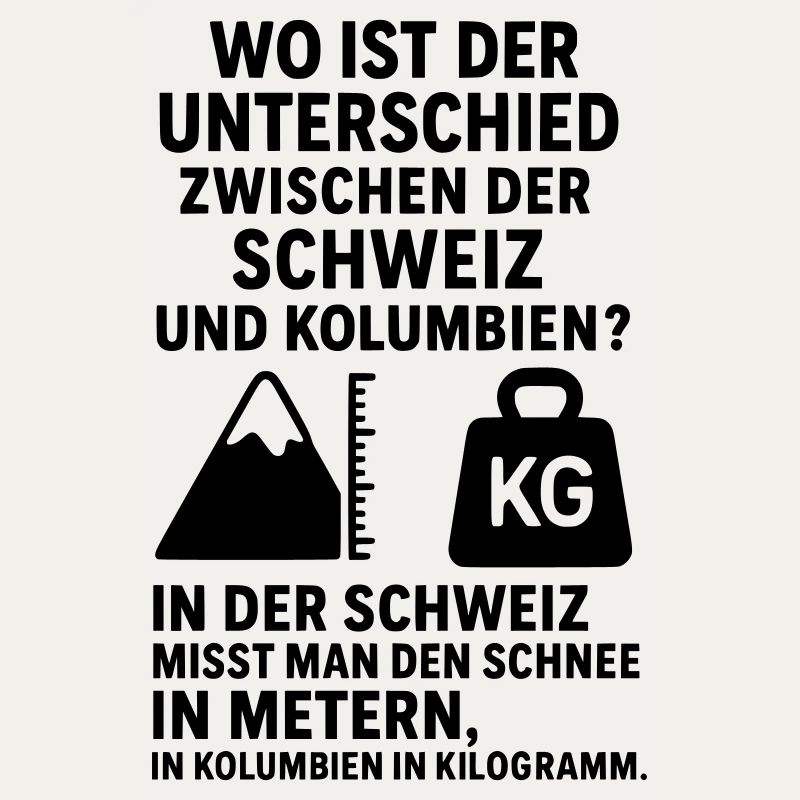 Schnee Witz Schweiz Kolumbien Meter Kilogramm