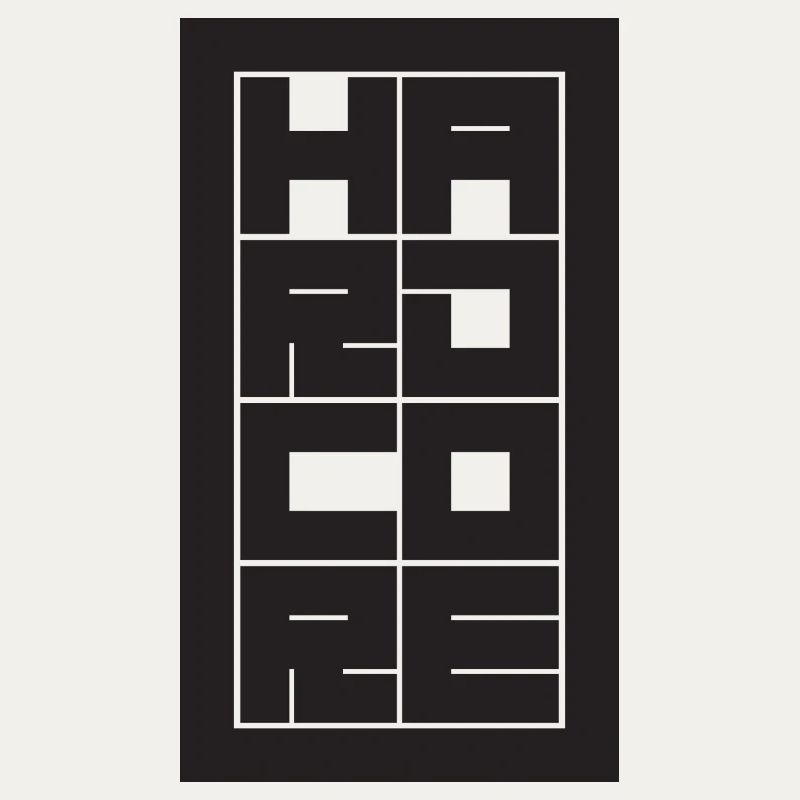 Hardcore - Grille typographique en blocs empilés