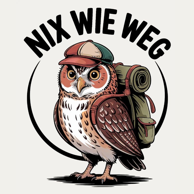 Wander-Eule mit Rucksack