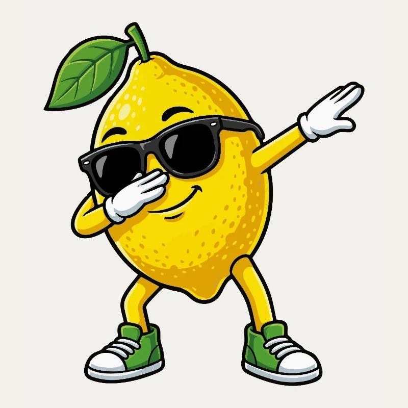 Funny Lemon in Dab Pose Cartoon