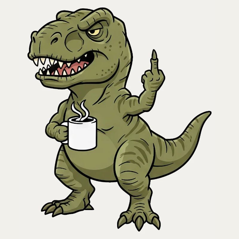 Dino T-Rex Coffee Early Riser Late Riser Office