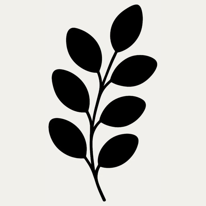 Black Silhouette Leaf Branch