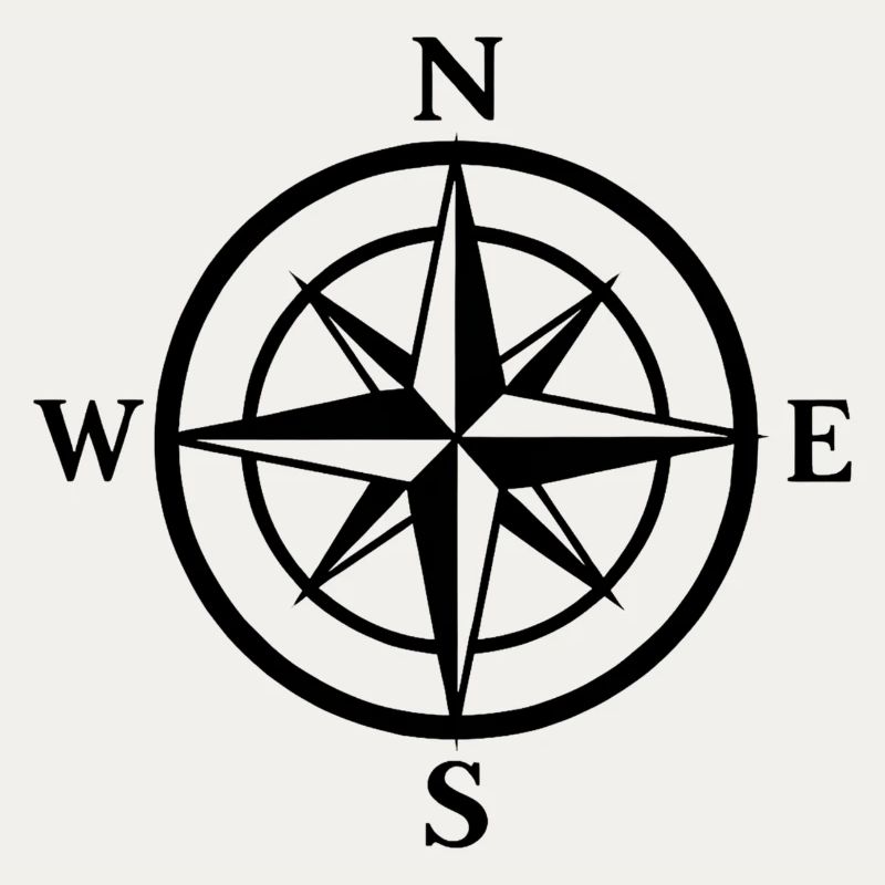 North Star Compass Rose Print