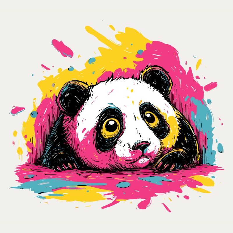 Panda Farbsplash