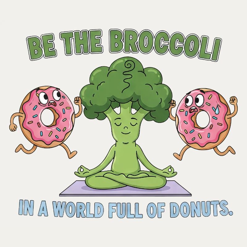 Sei der Brokkoli in einer Welt voller Donuts