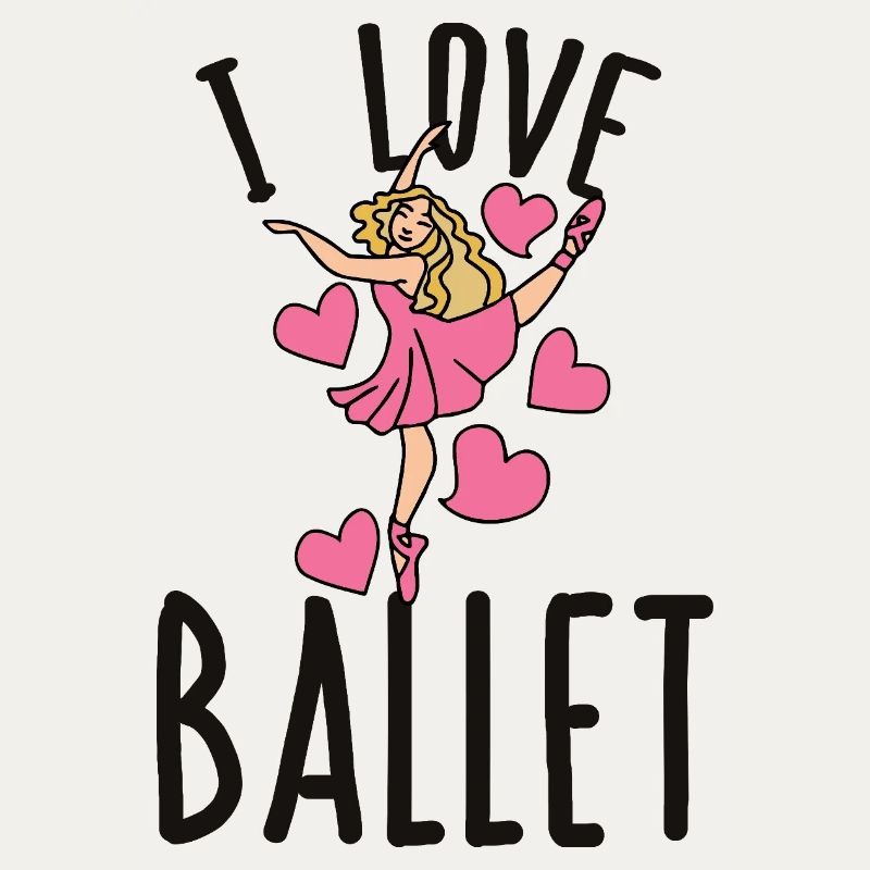 I Love Ballet Dancer Hearts