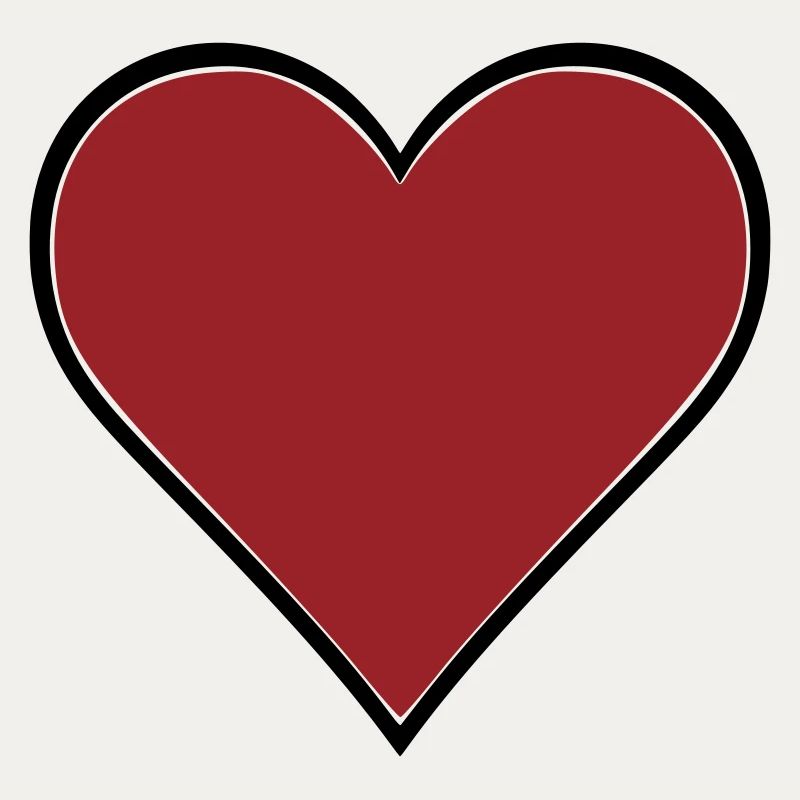Red Heart Comic Thick Contour Vector