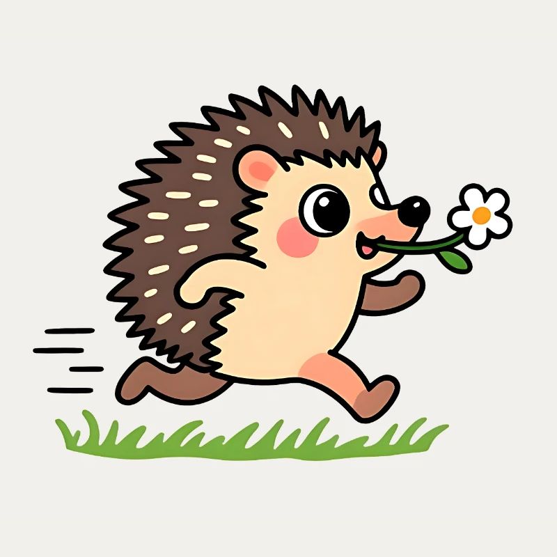 Igel mit einer Blume